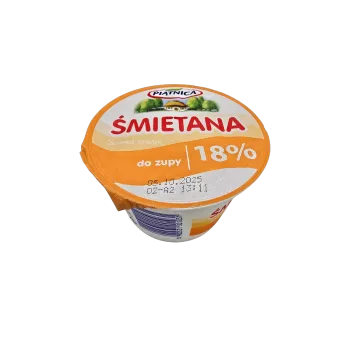 Śmietana 18% 200 g - Piątnica