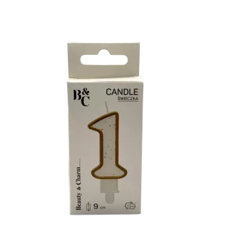 Świeczka Cyferka ,,1" 9 cm...