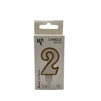 Świeczka Cyferka ,,2" 9 cm...