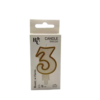 Świeczka Cyferka ,,3" 9 cm...