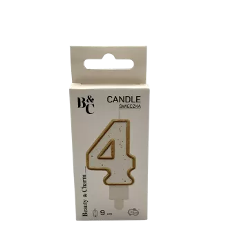 Świeczka Cyferka ,,4" 9 cm...