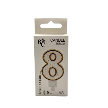 Świeczka Cyferka ,,8" 9 cm...