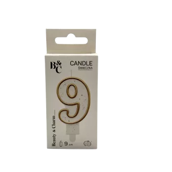 Świeczka Cyferka ,,9" 9 cm...